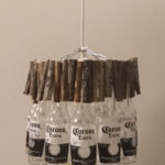 lustre Corona artisanal en verre et bois - abz design annecy